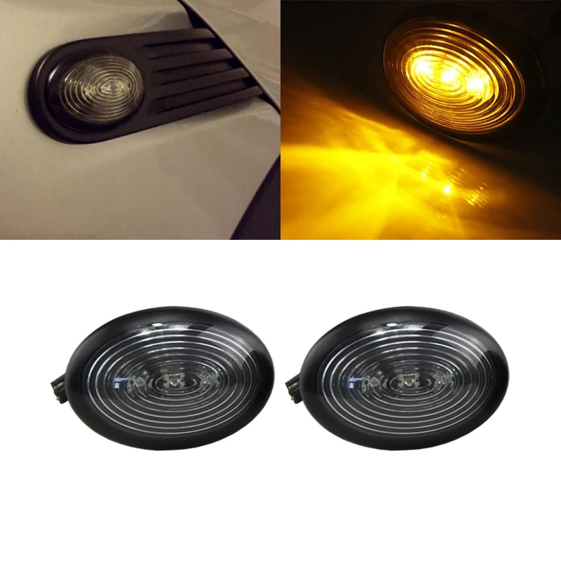 

2PCs Smoked LED Side Marker Turn Signal Indicator Light For Mini Cooper R56 05-13 R55 06-14 R57 09-15 R58 10-15 R59 11-15