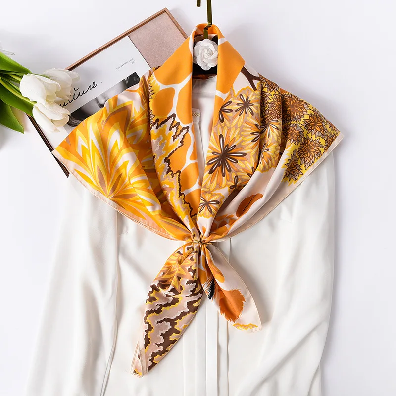 

Animal Print Silk Scarf Luxury Designers Scarf Square Silk women Designer Silk Head Scarfs For Women 90 90cm