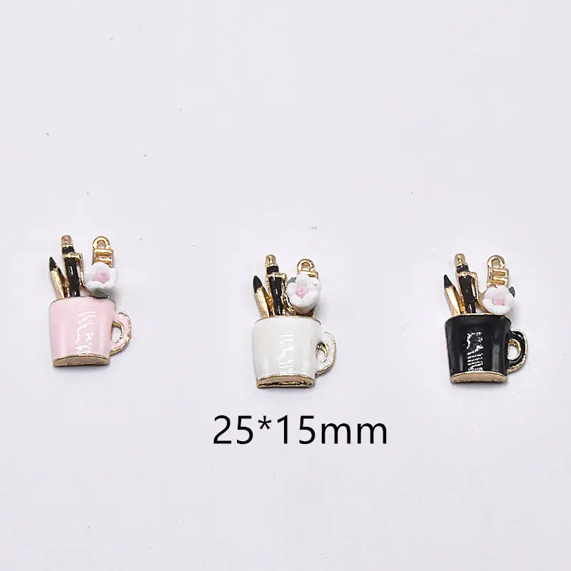 10pcs/lot Make up Cup Tool Gold-colour Enamel Charms For design bracelet earring Jewelry DIY Craft | Украшения и аксессуары