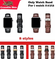 genuine crocodile leather watchband for iwatch apple watch band 44mm 40mm 42mm 38mm series 5 4 3 2 band butterfly clasp strap