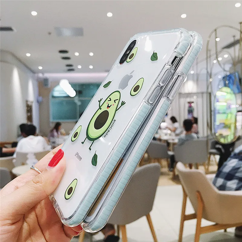 Чехол для телефона Cartoon Fruit Avocado Lemon для iPhone Xs Max XR, прозрачный мягкий силиконовый чехол для X 7 8 6S 6 Plus Coque.