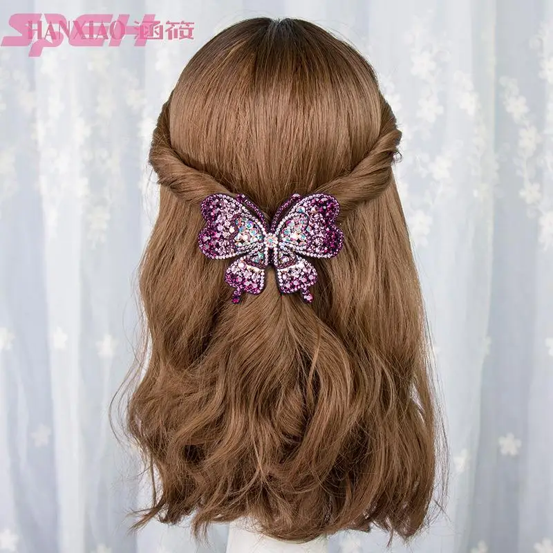 

Hairpin big butterfly Rhinestone hair ornament adult back of head top clip horizontal clip Japanese and