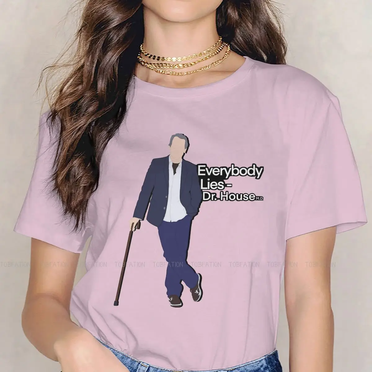 

Everybody Lies Round Collar TShirt House M D Fabric T Shirt Woman's 4XL Fashion Oversized Hot Sale