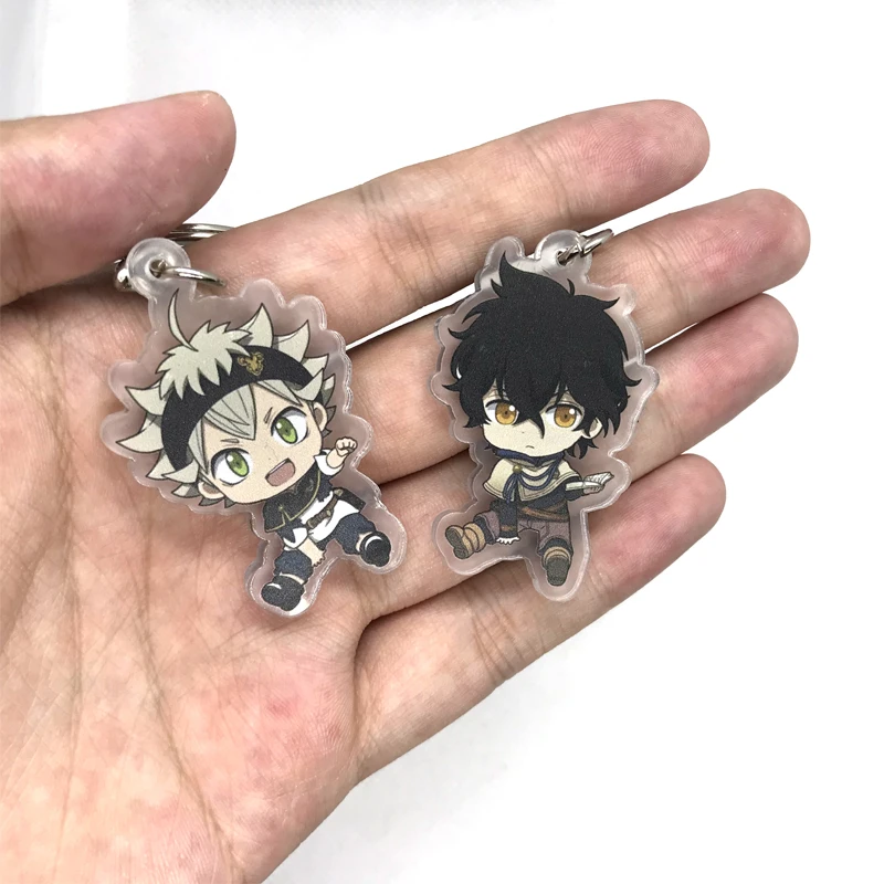 

Anime Black Clover Asta Yuno Grinbellor Noell Silva Bags Pendant Keychain Acrylic Keyring Bag Charm Q Version Cute Cosplay Gift