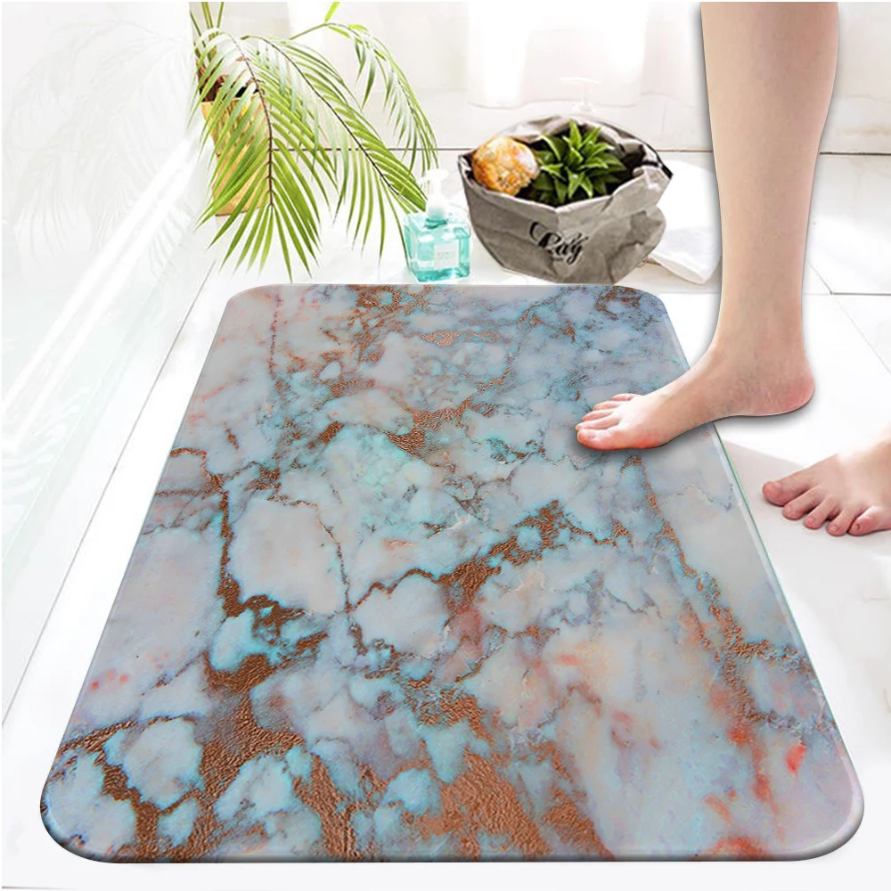 Золотистая мраморная плитка кухонный коврик Придверный для спальни домашнего