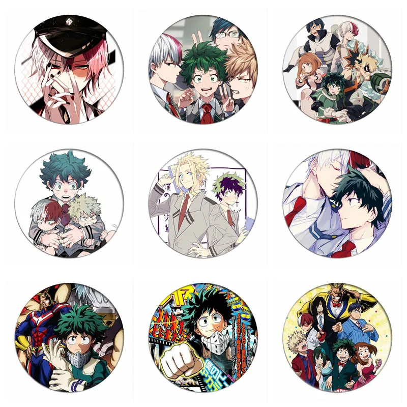 С героями из мультфильма Мой герой Академии Izuku значок косплея Boku без Todoroki шото