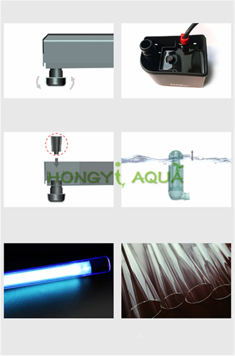 

leecom Fish tank Built-in uv germicidal lamp filter three in one Aquarium sterilization lamp Disinfection filter CU series