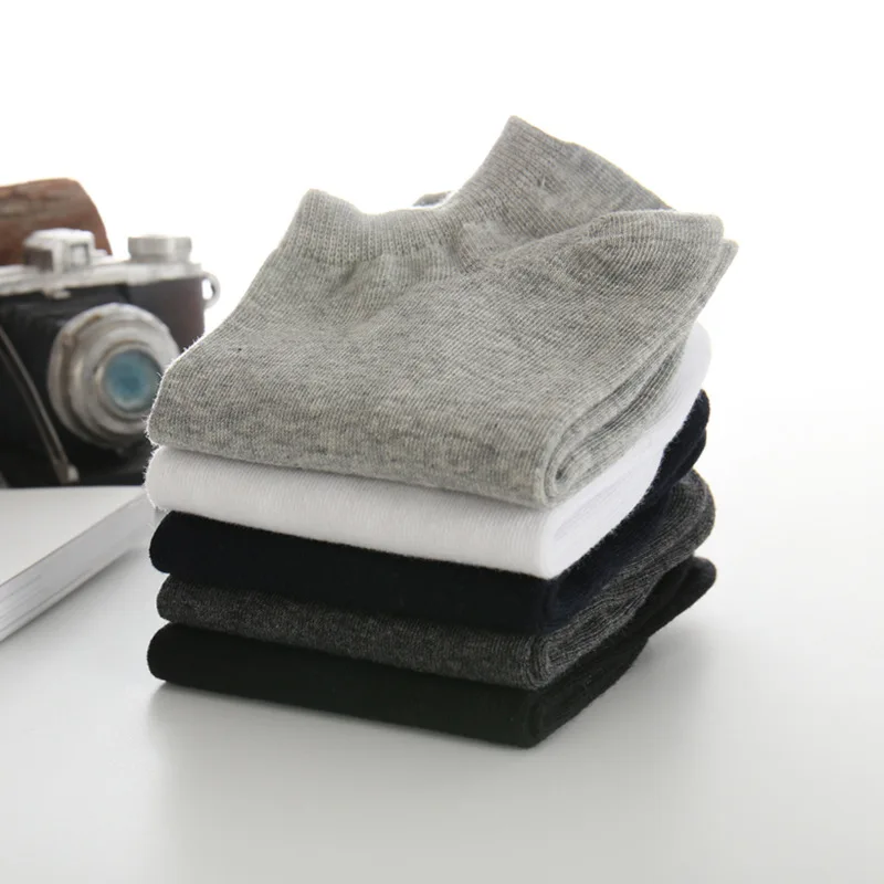 Носки мужские однотонные демисезонные 10 пар хлопковые ранние черные белые