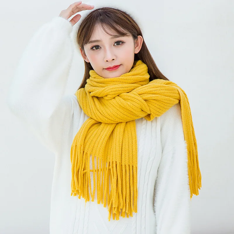 

Scienwear 2021 Imitation Cashmere Scarf Fringing Women Winter Warm Cappa Opera Cape Wraps Tippet Thick Fashion