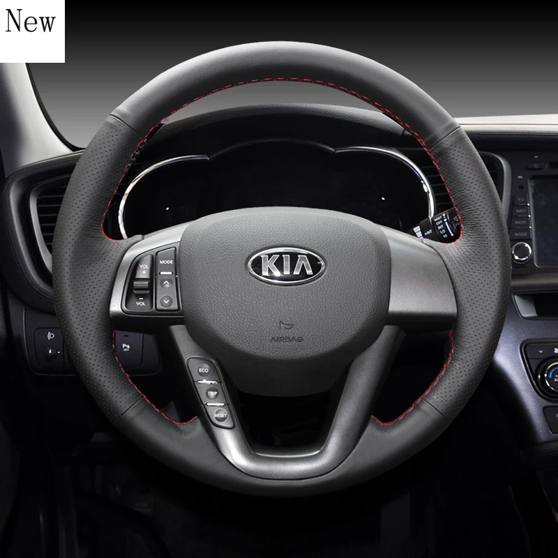 

DIY Hand-Stitched Leather Car Steering Wheel Cover for Kia K2 Sorento K5 Rio K3 Sportage R Cerato Forte Interior Accessories