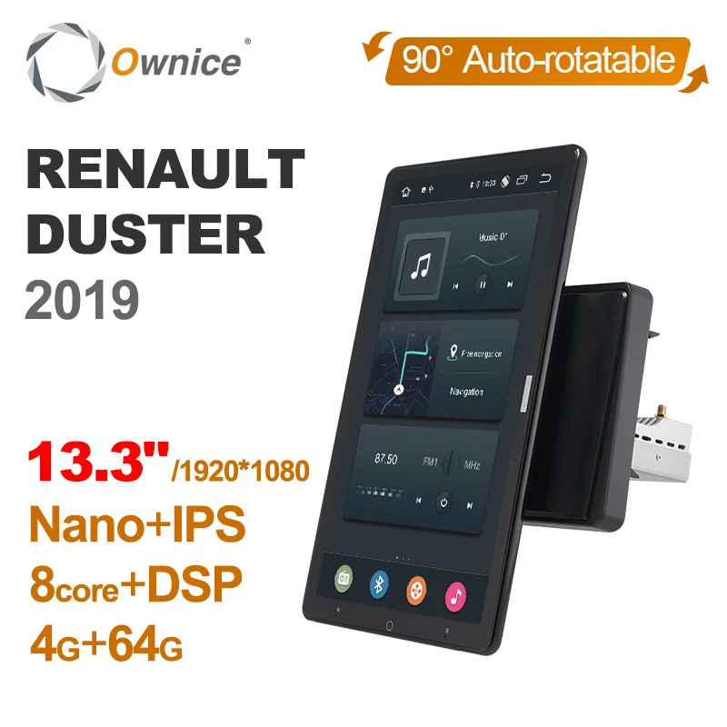 

Автомагнитола Ownice, автомобильная аудиосистема с GPS, 13,3 дюймов, 1920*1080, 1 Din, Android 10,0, для Renault DUSTER 2019