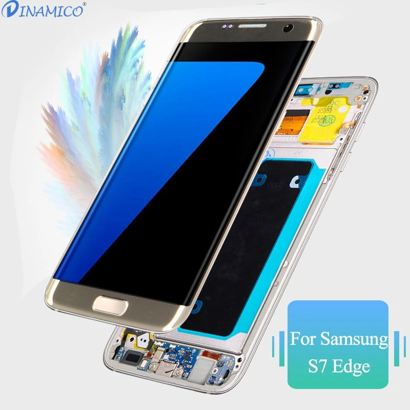Dinamico OLED Акция S7 Edge дисплей для samsung Galaxy G935 Lcd G935F дисплей кодирующий преобразователь сенсорного экрана в сборе с рамкой