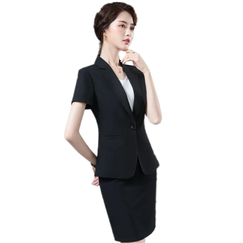 

2020 Business Suit Female Summer New Fashion Short-Sleeve Suit Suit Skirt Formal Suit Thin Overalls Complete Office Outfit Women