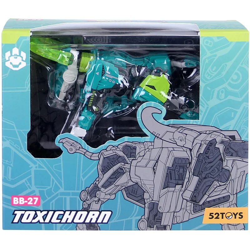 

52Toys BeastBox BB-27 Green Toxic Horn Emerald Ox Robots Action Figure Transformation Animal Cube Model for Children Gift