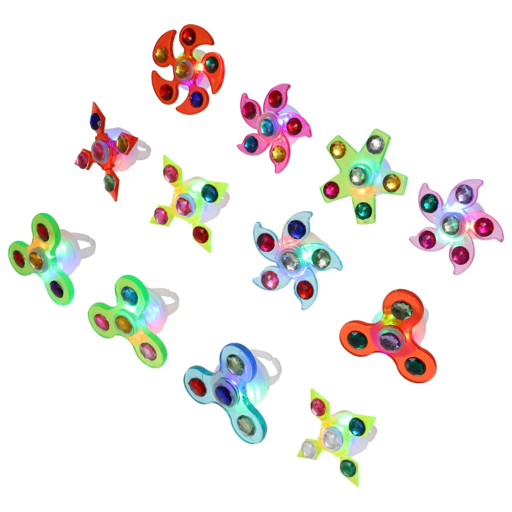 

12pcs Luminous Ring Finger Ring Children Finger Ring for Decor (Random Color)