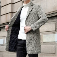 autumn winter lamb woolen trench coat for mens 2021 long casual business trench jacket social streetwear overcoat male clothing