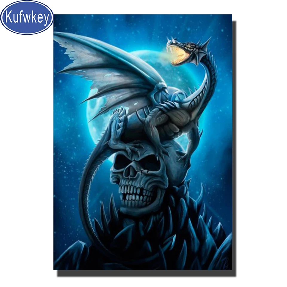 

Amazing artwork Skull Dragon Diamond Mosaic Crafts Diamond Painting Cross Stitch Diamond Embroidery Handmade Craft Children gift