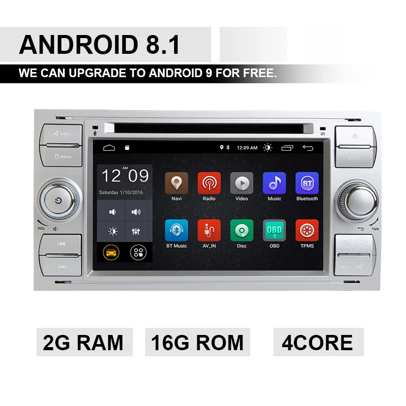 Andriod 8.1 16 ROM 2 din Android 9,0 Автомагнитола для Ford Focus 2 3 mk2 Ford Fiesta Mondeo 4 C-Max S-Max Fusion Transit Kuga мультимедиа dvdNavigation - Цвет: Andriod 8.1 16 ROM