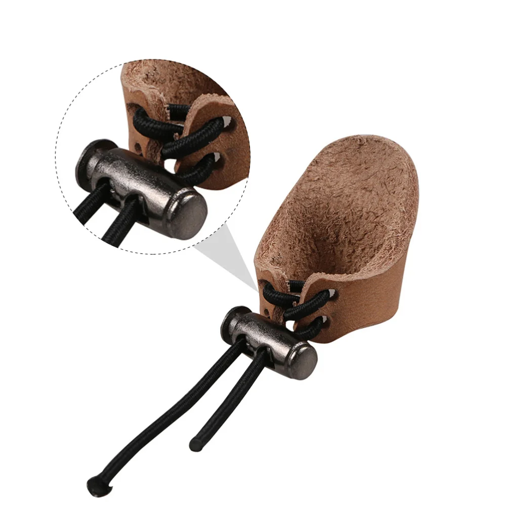 

Bowstring Finger Saver Archery Finger Guard Leather Recurve Bow Protector