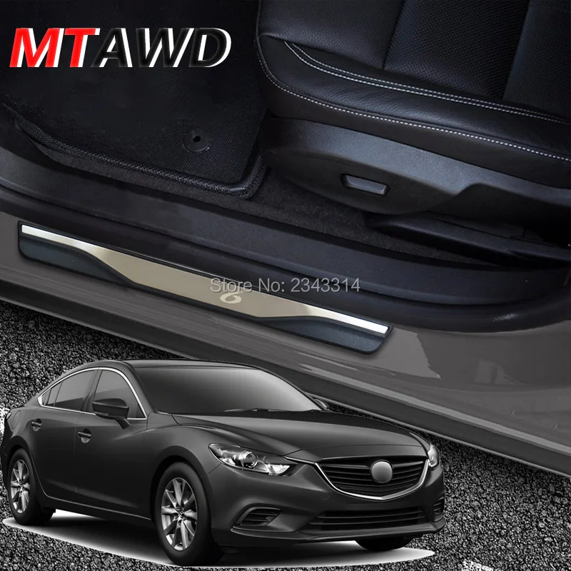 

For Mazda 6 2014 2015-2018 Stainless Door Sills Scuff Kick Plate Protector Trim Sticker Guard Cover Car Styling Accessories