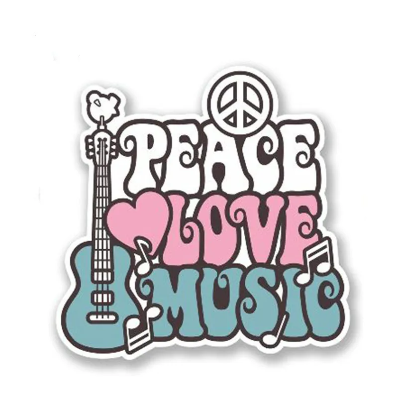 

Love Peace Music Sticker Car Styling Accessories Reflective Waterproof Funny Vinyl Decal Decorate Sticker
