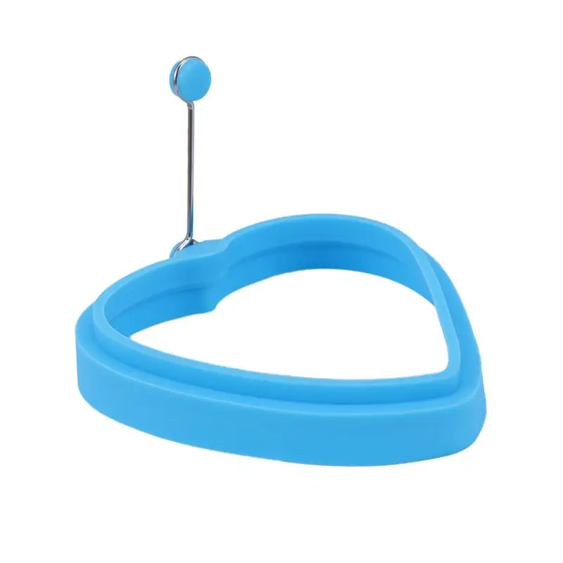 Силиконовая форма для жареных яиц в форме сердца с ручками, не прилипающая к сковороде, для готовки омлетов и блинчиков - кухонный инструмент.