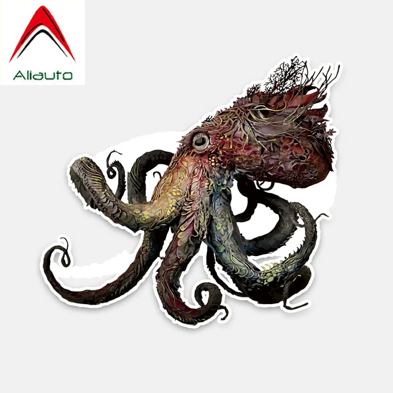 

Aliauto, интересный стикер для автомобиля, украшение в виде осьминога, ПВХ, водонепроницаемая, солнцезащитная, Светоотражающая наклейка, 15 см * ...