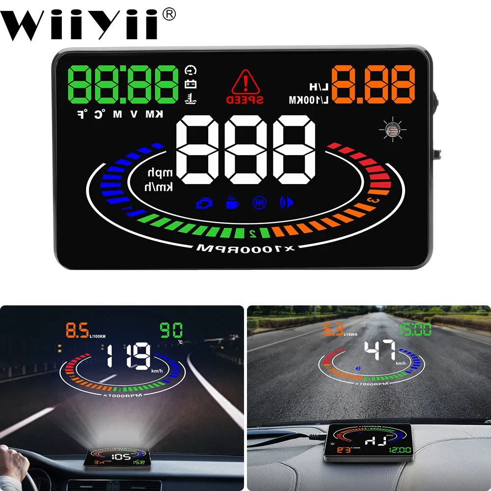 E300 5 дюймов HUD OBD2 головой вверх Дисплей автомобиля с .. Максимальная скорость