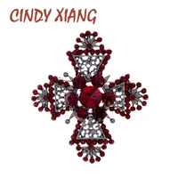 cindy xiang rhinestone cross brooches for women gothic style hollow out brooch vintage jewelry party accessories 2 colors choose