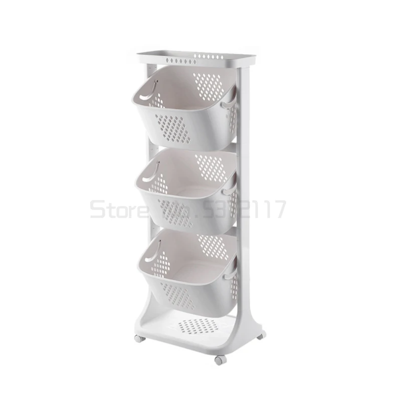 

Plastic storage rack for children's toys floor multi-layer storage box sorting rack with wheel bookshelf snack storage rack