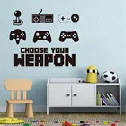 Подробная информация о игровом контроллере, настенная наклейка, выберите свое оружие, видеоигра, настенная наклейка, декор WL870