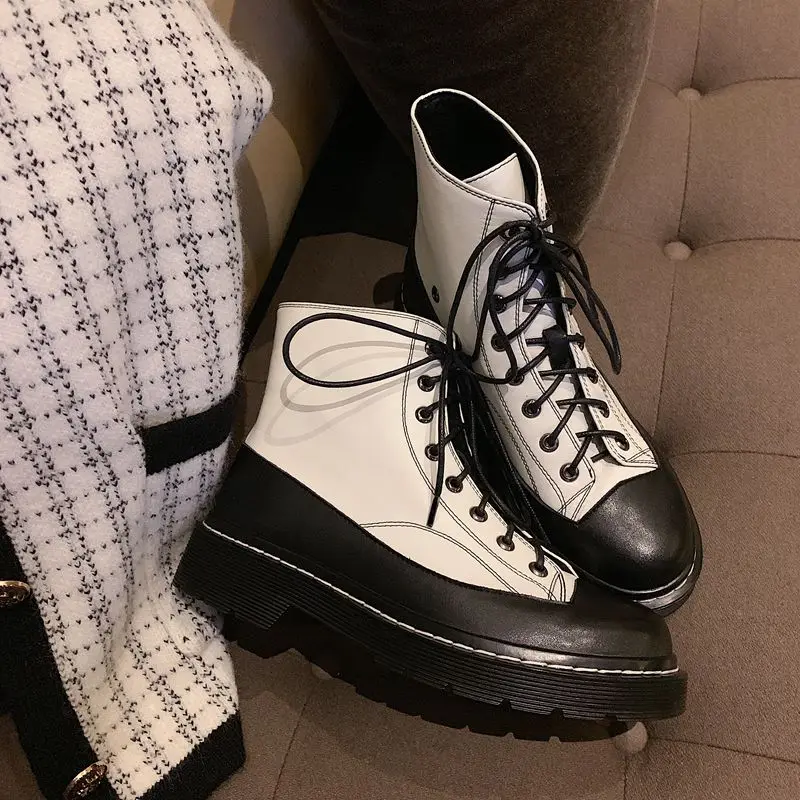 MNIXUAN/Корейская Милая женская обувь сезон весна-осень ботильоны из натуральной