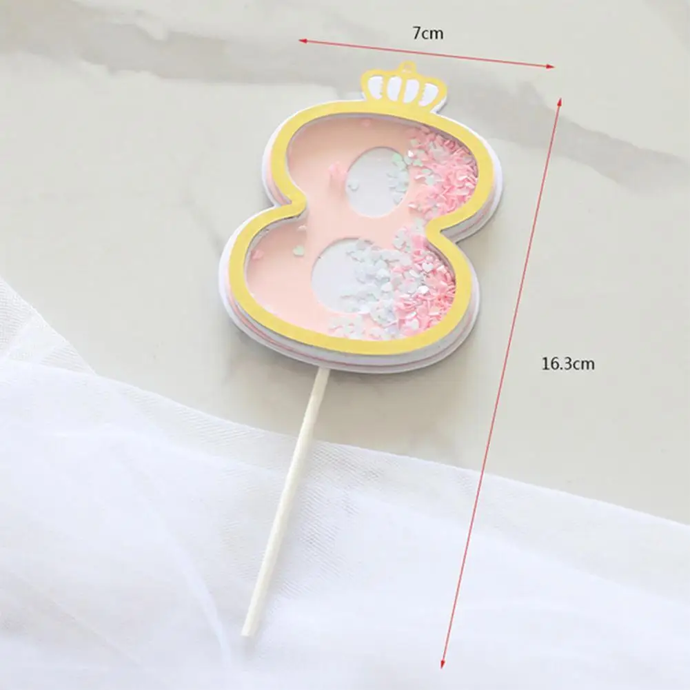 Цифровая свеча с розовыми блестками украшение для торта в виде цифр на день