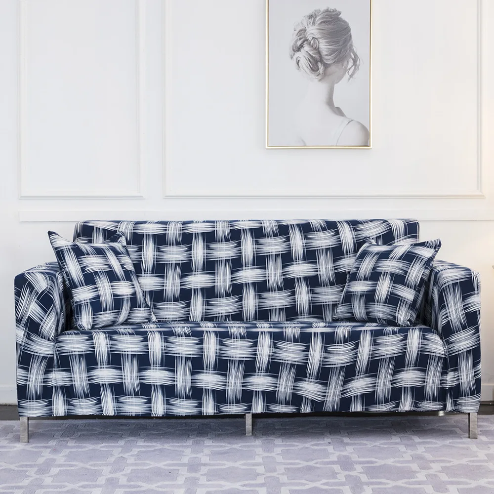 Однотонные эластичные чехлы для диванов из полиэстера сетчатые обтягивающие