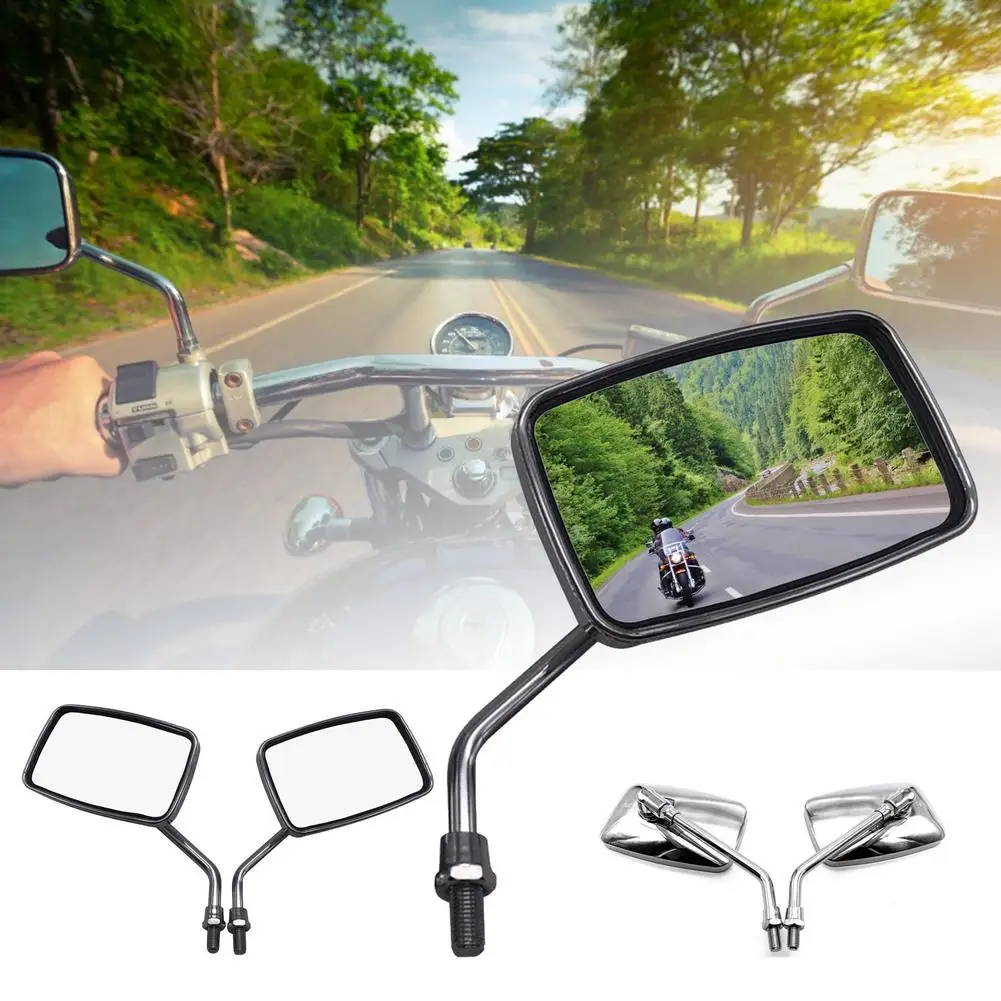 

Motorcycle Handlebar Mirror Rearview 10mm Modified Motorcycle Rearview Mirror Square Rearview Mirror Motorbike Side Mirrors