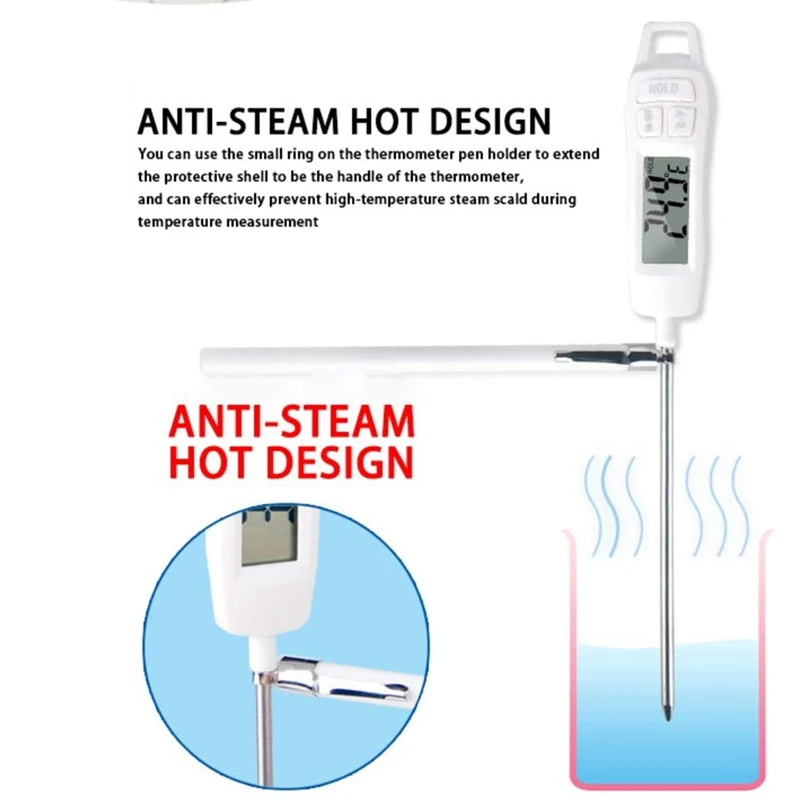 

Meat Thermometer - Instant Read Digital Cooking Thermometer with Long Probe for Kitchen Deep Frying Grill Oven BBQ Milk