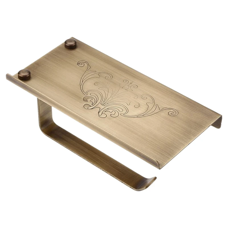 Wall Mounted Vintage Antique Metal Toilet Bathroom Paper Holder With Phone Shelf Roll | Обустройство дома