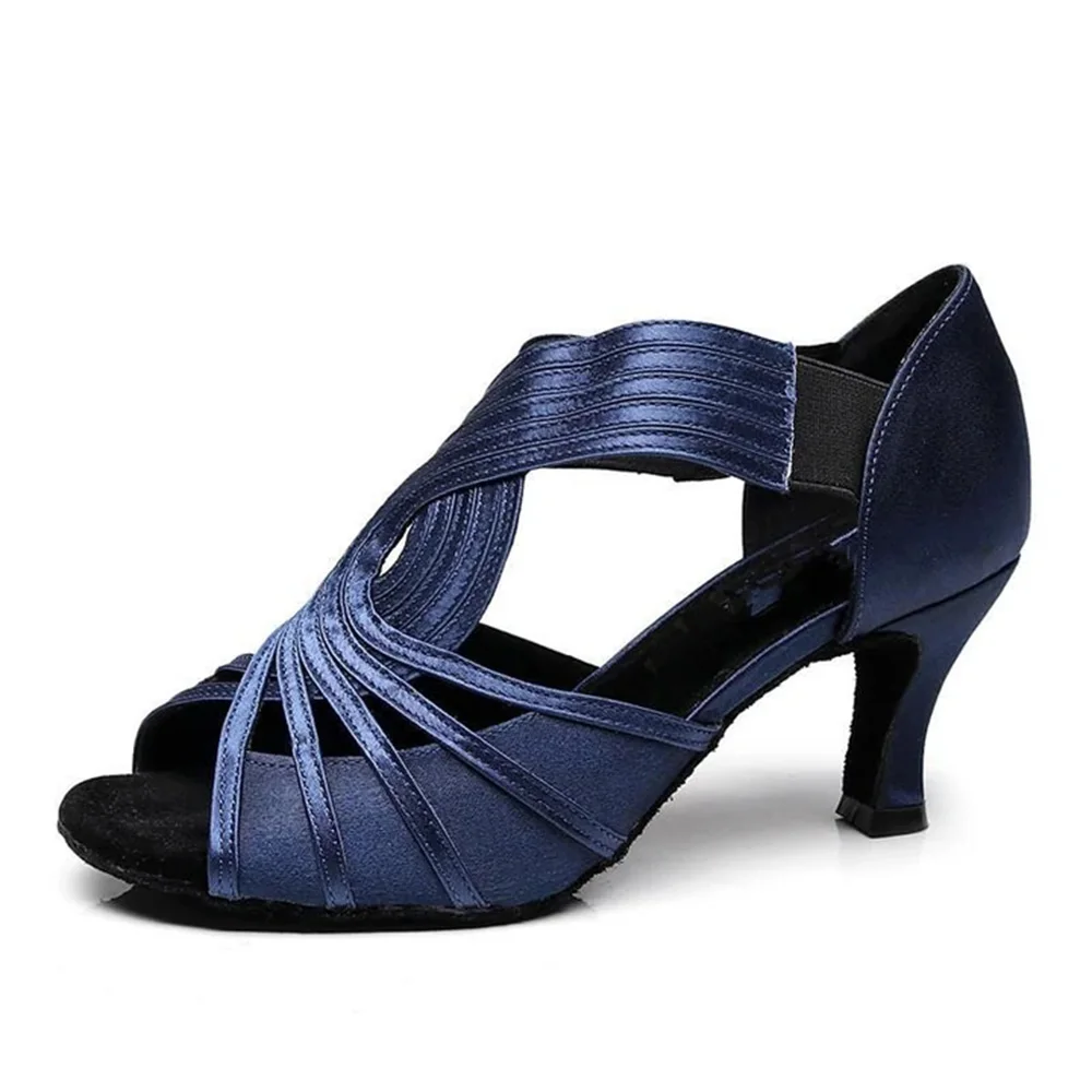 Dance Shoes Latin Woman Blue And Red Salsa Tango Dancing Shoes Banquet  Wedding Shoes For Women High Heel Sandals Ballet Boots