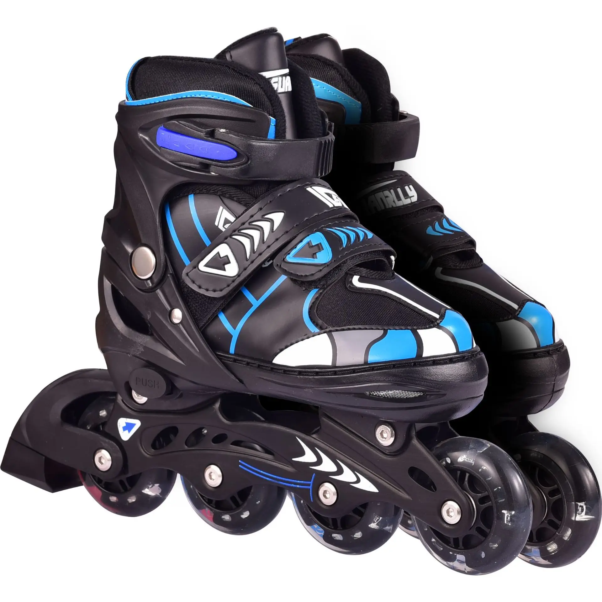 Роликовые коньки для начинающих с регулируемой вспышкой детский полный комплект