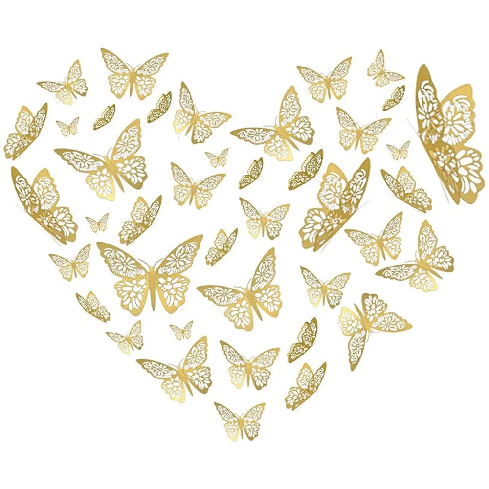 12 шт. 3D Наклейки для декора стен в виде бабочек наклейки художественного