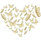 12 шт., 3D Наклейки для декора стен в виде бабочек, наклейки для художественного оформления, сделай сам, летающие для свадьбы, для дома, вечерние, для детской комнаты, для офиса