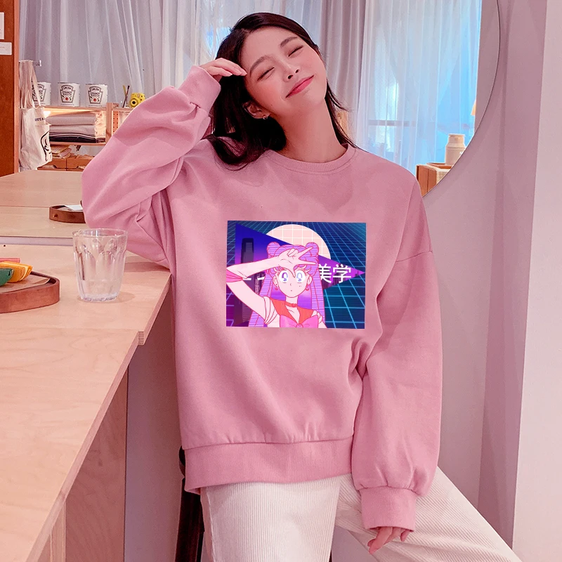 Симпатичные Сейлор Мун толстовки Для женщин женская обувь с милым рисунком