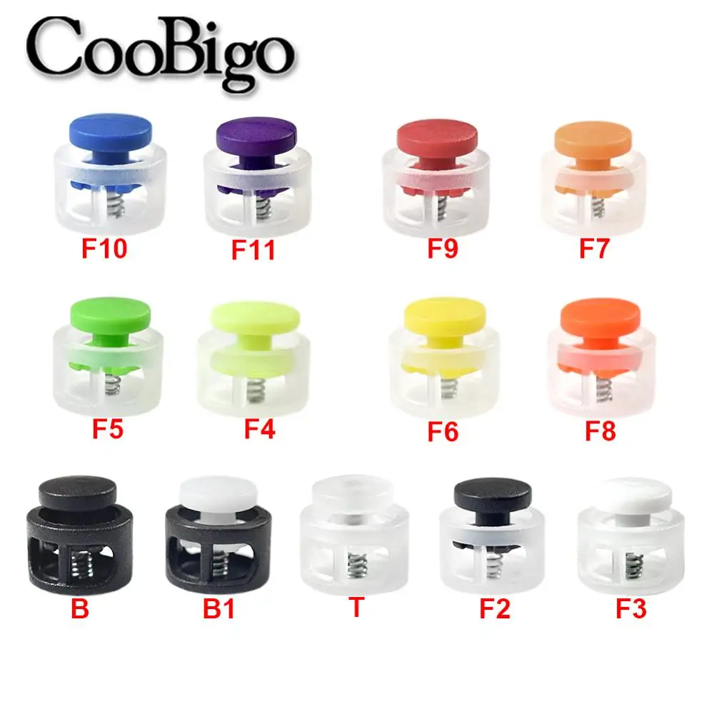 100 шт. прозрачный зажим для шнурков с 2 отверстиями|Стоппер| |