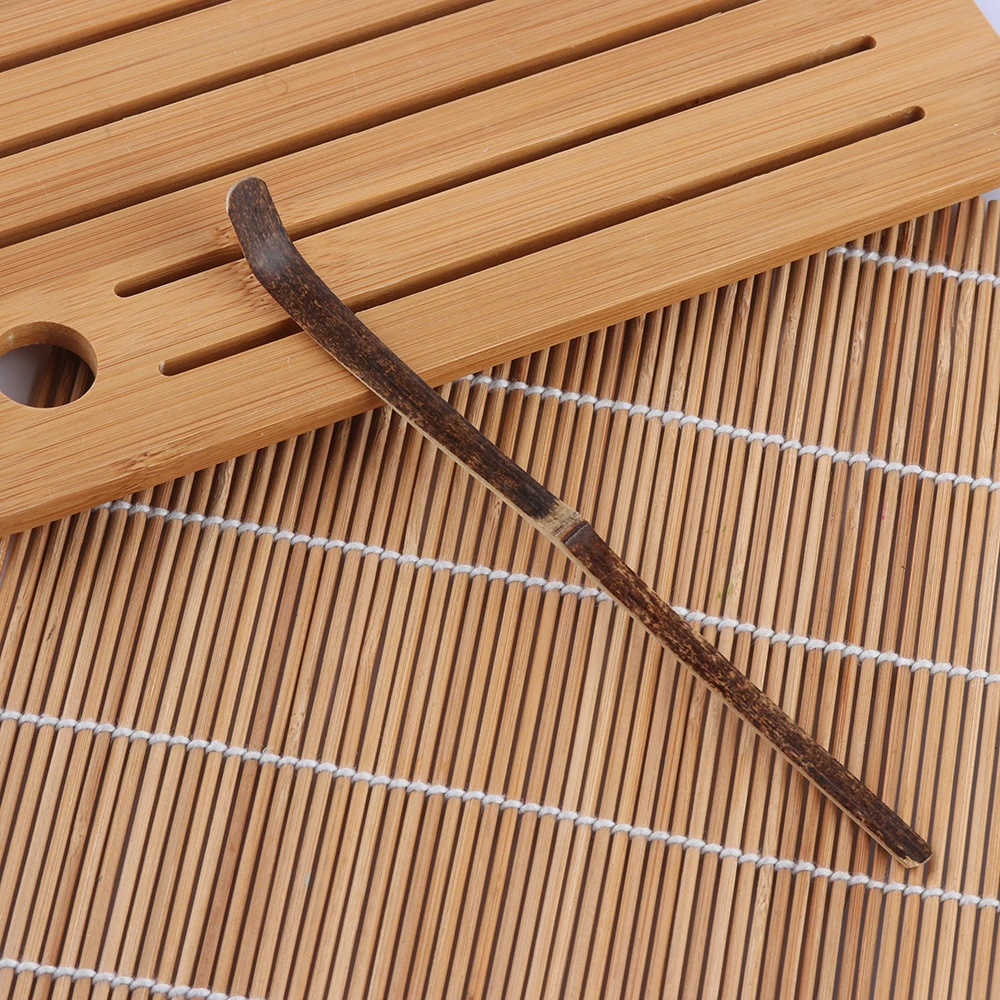 Деревянная ложечка для чая из матча 180*10*10 мм, ручной работы, из черного бамбука, кухонный инструмент для специй и приправ.