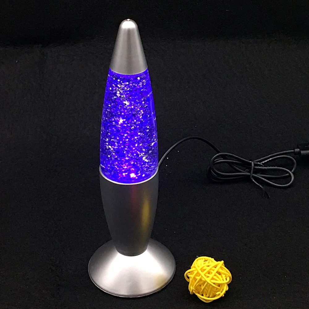 USB цветной Ночной светильник 3D ракета лава лампа RGB светодиодный блестящие