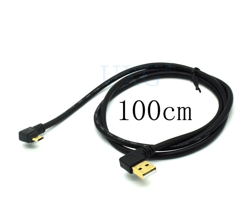 Золотистый короткий кабель 15 см 50 100 90 градусов USB 2 0 на Micro штекер позолоченный