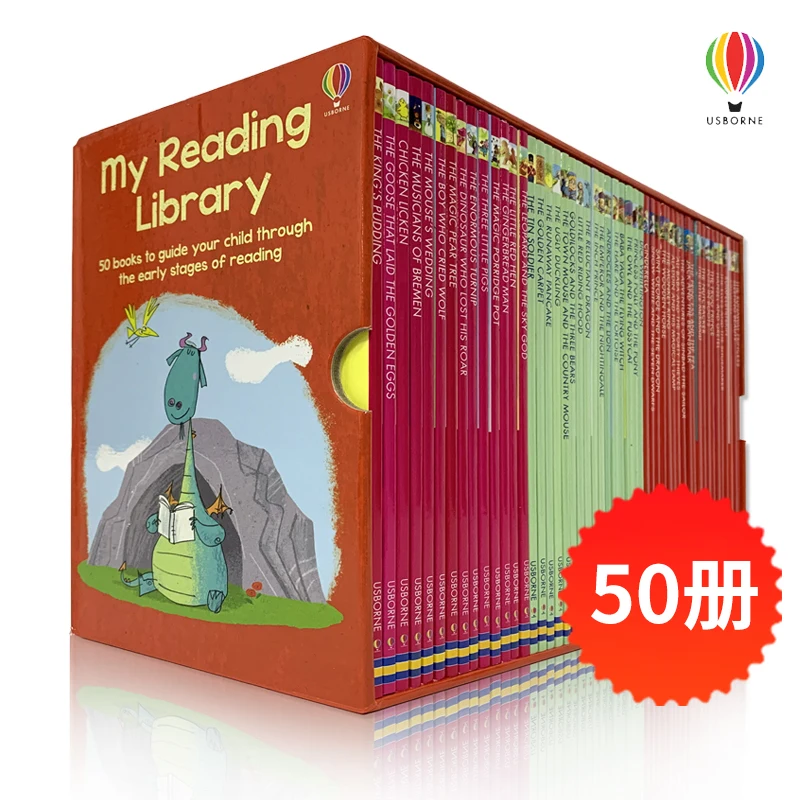 50 книг/Лот библиотека для первого чтения Usborne книги детей обучение английскому