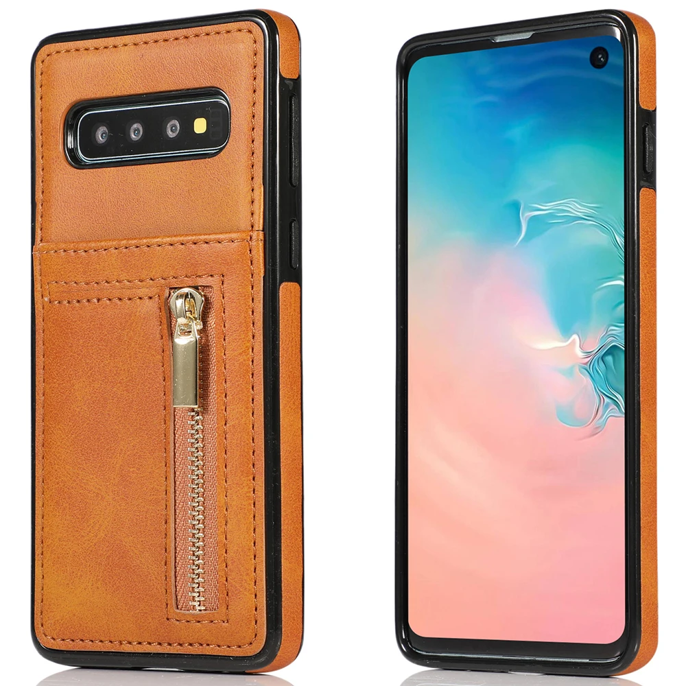 Чехол на молнии для Samsung S10 S10E S9 S8 Plus S7 Edge чехол Galaxy Note 10 9 8 кошелек с держателем карт