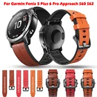 Кожаный ремешок для наручных часов Garmin Fenix 5 Plus 6 Pro Forerunner 935 945 подход S60 S62 быстросъемный ремешок для наручных часов