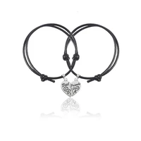 best friend paired bracelets bracelet for women men heart shaped pendant adjustable bracelets jewelry gift fine accessories